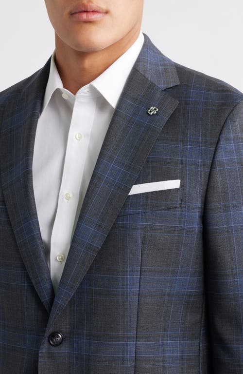Hugo Boss Boss Hutson Check Virgin Wool Sport Coat In Blue