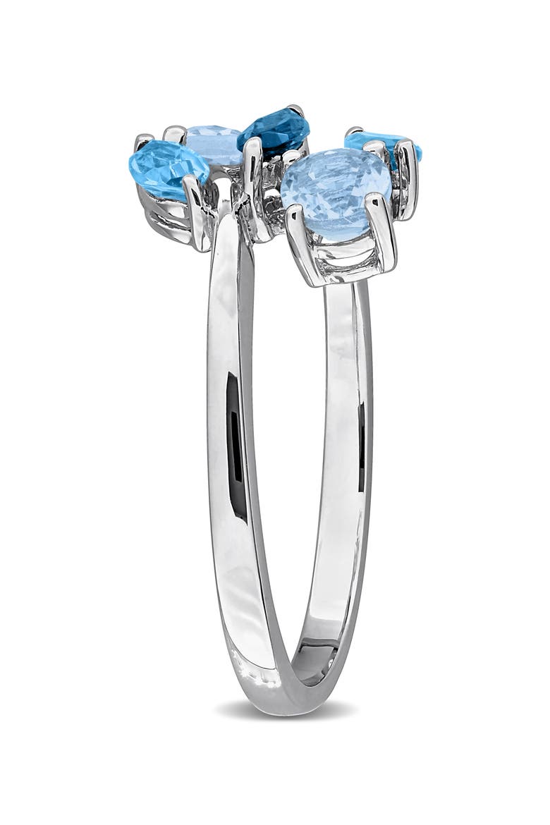Blue Topaz Cluster Ring, Alternate, color, BLUE