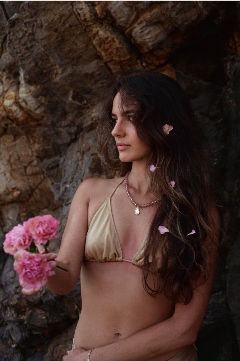 The Rosamere Necklace, Alternate, color, Strawberry Quartz Gemstones
