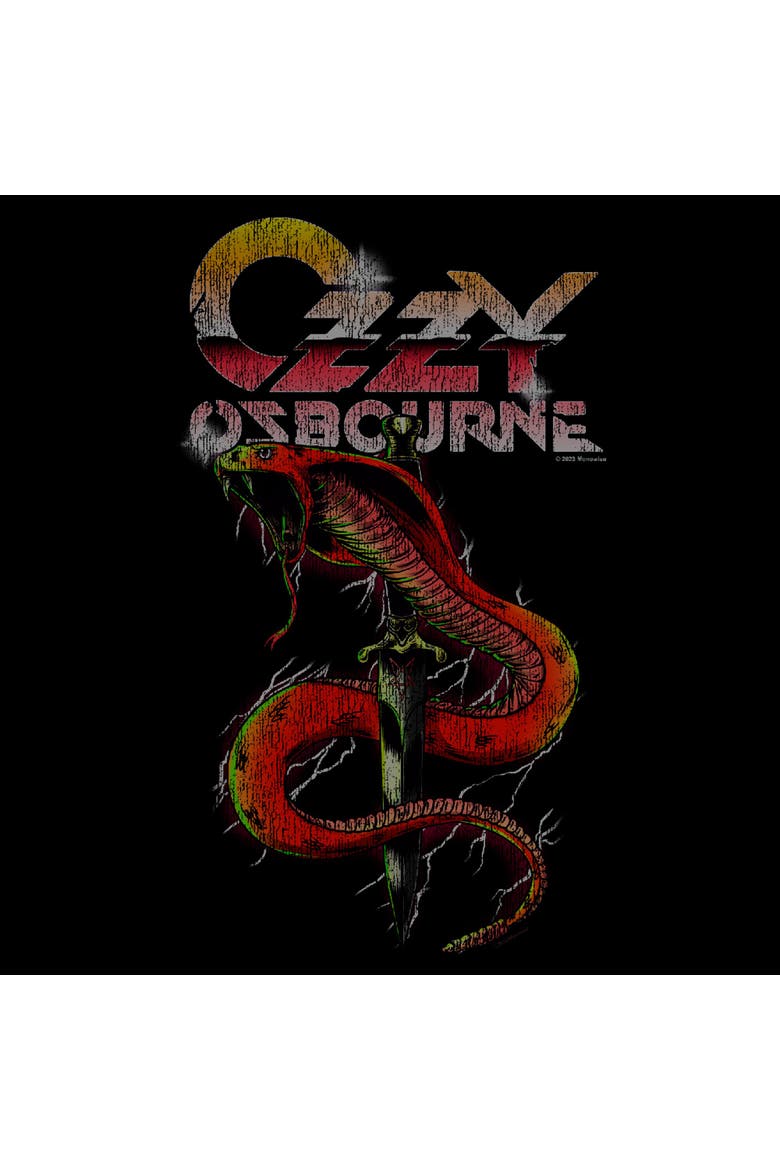 Men's Ozzy Osbourne Distressed Cobra Logo  Graphic T-Shirt, Alternate, color, Black