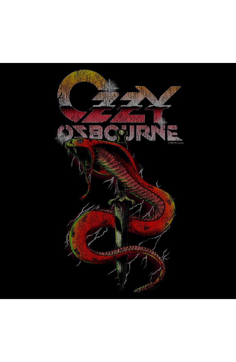 Ozzy Osbourne Men's Ozzy Osbourne Distressed Cobra Logo  Graphic T-Shirt, Alternate, color, Black