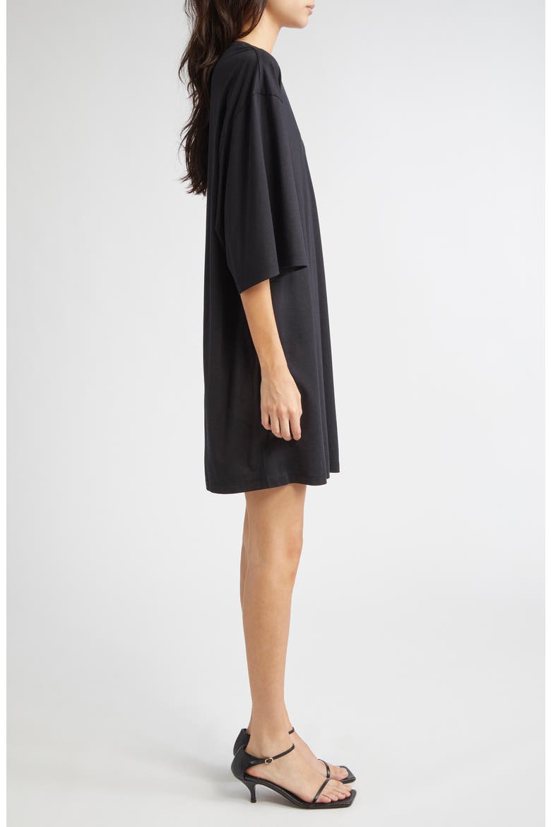 Relaxed Jersey T-Shirt Dress, Alternate, color, BLACK