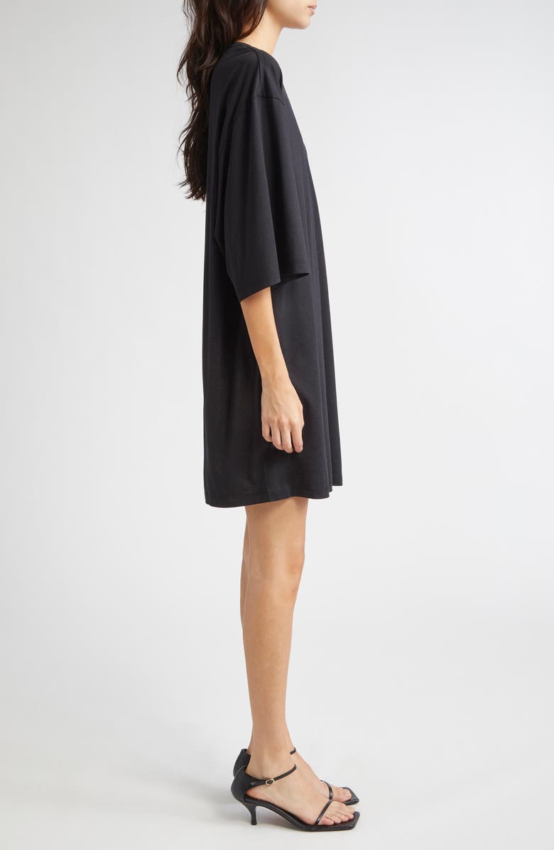 TOTEME Relaxed Jersey T-Shirt Dress, Alternate, color, Black