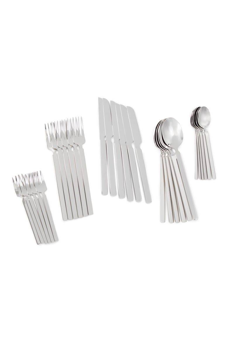 Elegant 30-Piece Flatware Set, Main, color, SILVER