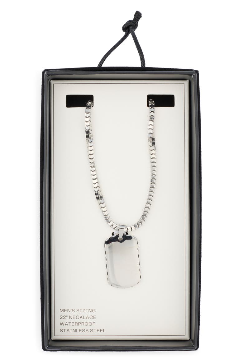 Men's Stainless Steel Dog Tag Pendant Necklace, Main, color, STAINLESS