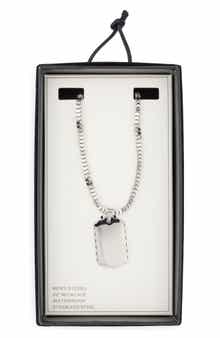 NORDSTROM RACK Men's Stainless Steel Dog Tag Pendant Necklace