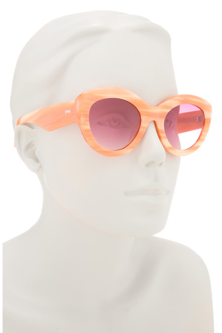 Enid 51mm Cat Eye Sunglasses, Alternate, color, CREAM