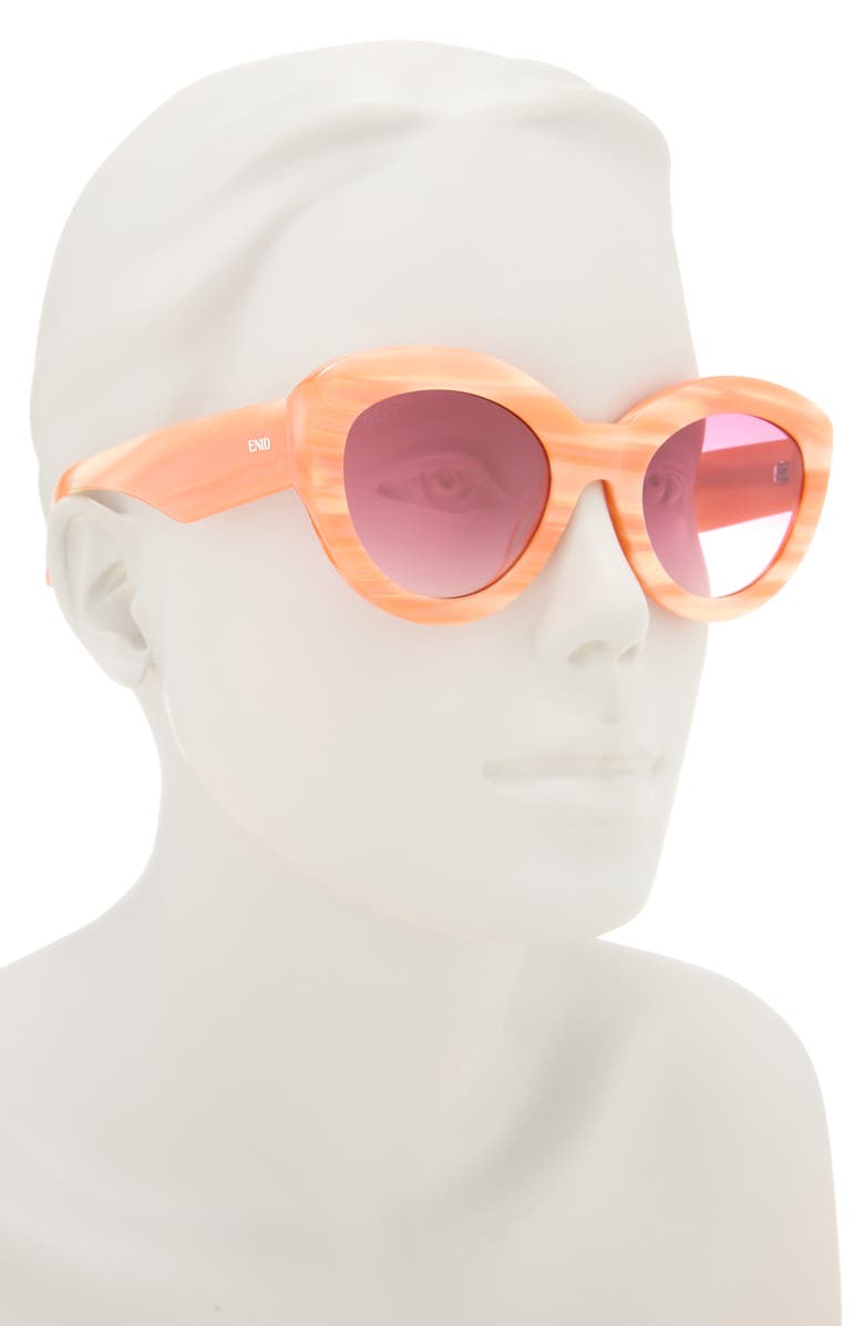 DIFF Enid 51mm Cat Eye Sunglasses, Alternate, color, Cream