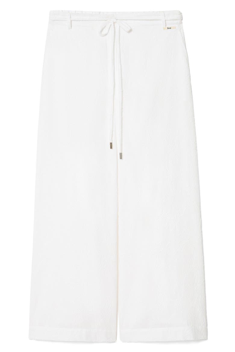 Vonirica Belted Linen & Cotton Wide Leg Pants, Alternate, color, OPTICAL WHITE