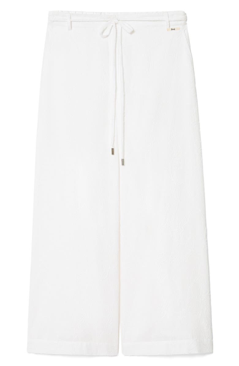Marina Rinaldi Vonirica Belted Linen & Cotton Wide Leg Pants, Alternate, color,