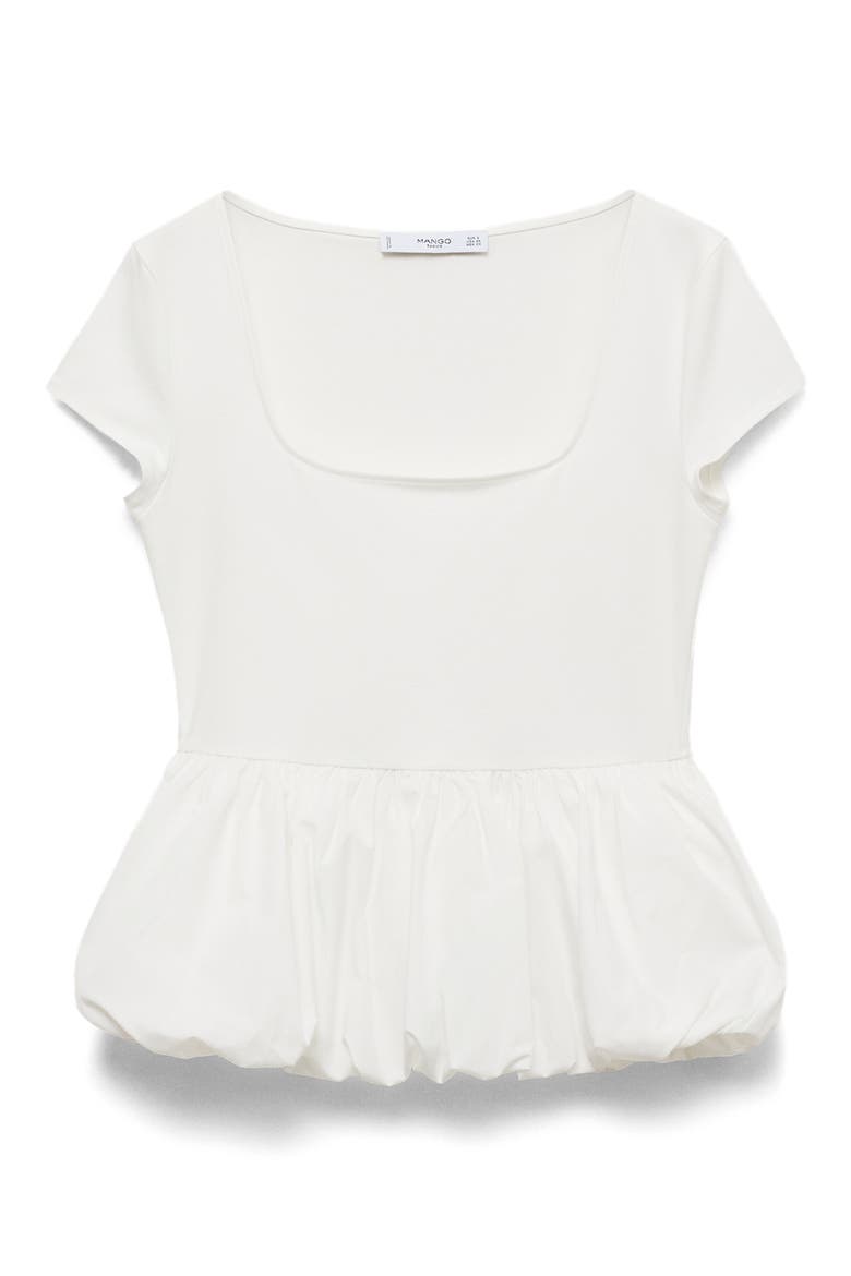 Short Sleeve Peplum Top, Alternate, color, WHITE
