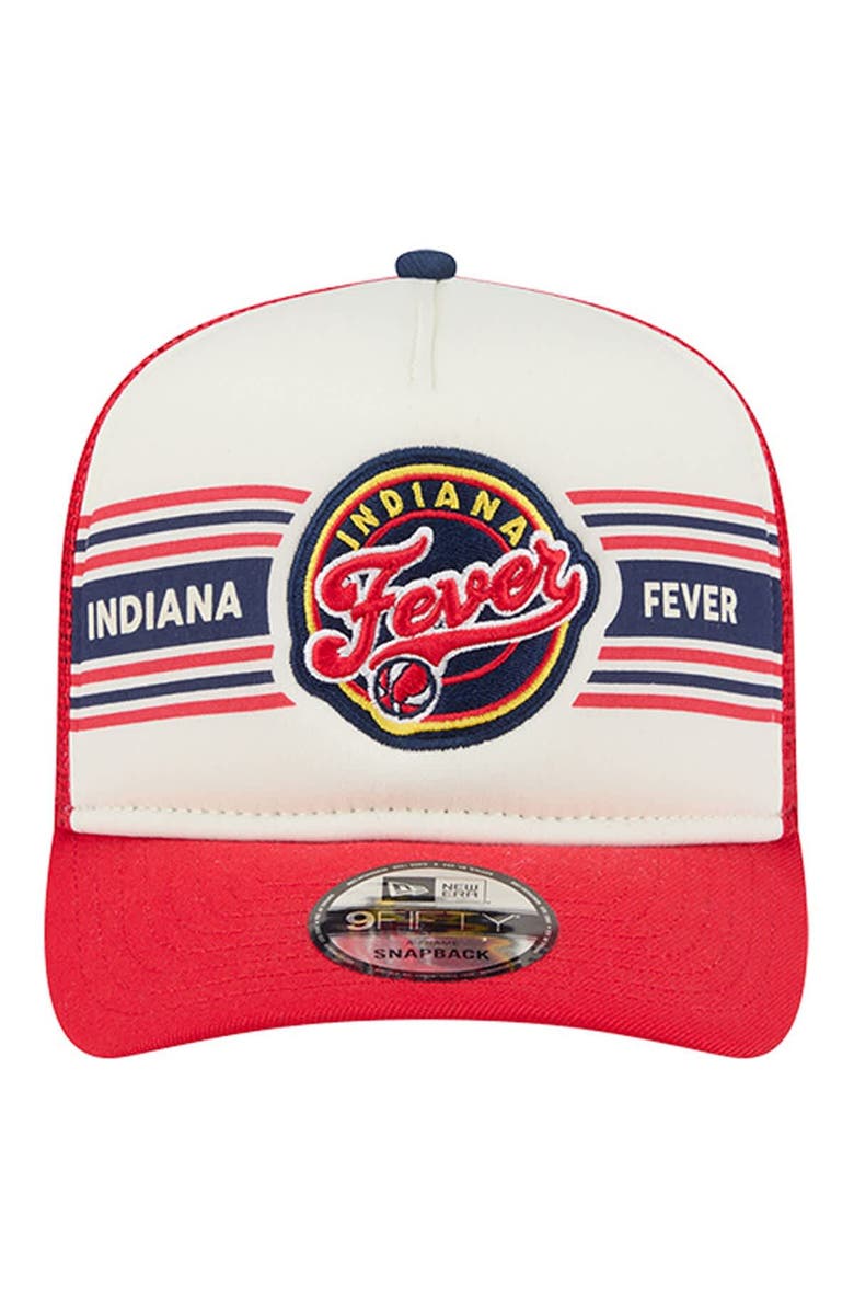New Era Unisex New Era  White/Red Indiana Fever Banner Foam Front 9FIFTY A-Frame Adjustable Trucker Hat, Alternate, color, White