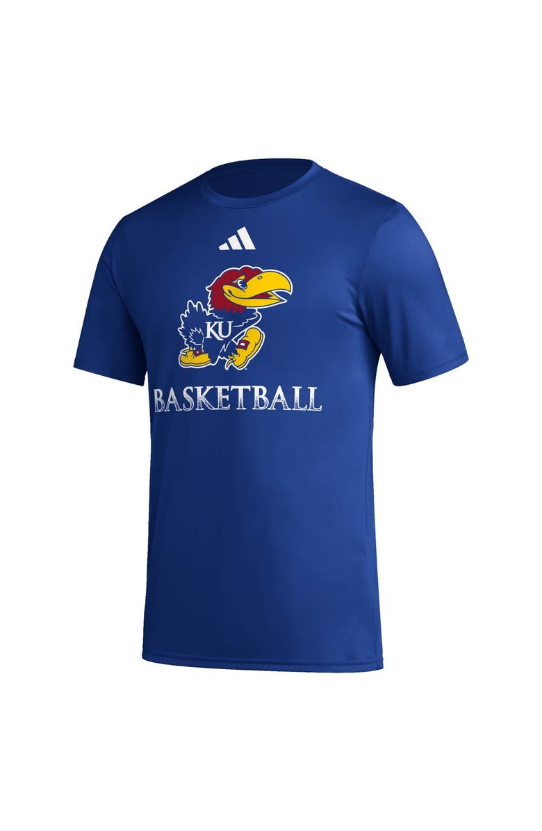 adidas Men's adidas Royal Kansas Jayhawks Fadeaway Basketball Pregame AEROREADY T-Shirt, Alternate, color, Royal