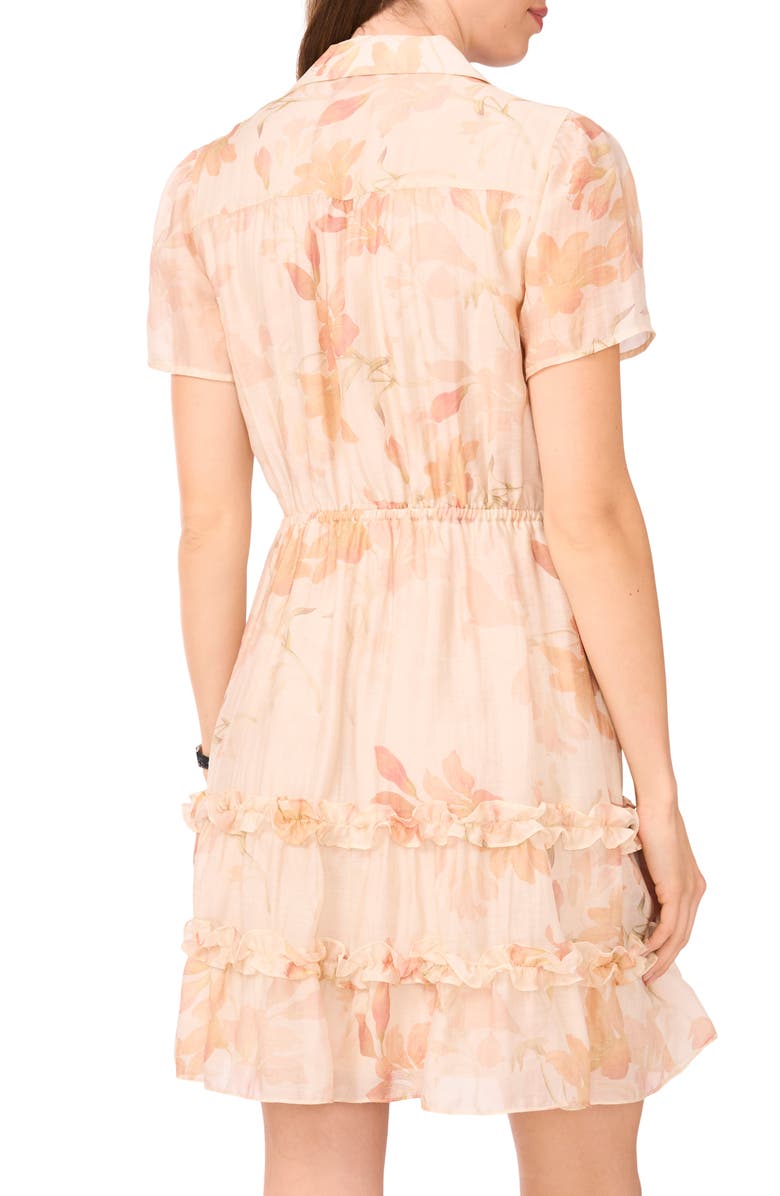 Halogen<sup>®</sup> Ruffle Drawstring Waist Shirtdress, Alternate, color, Silver Pink
