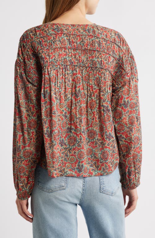 Doen Dôen Renelle Tie Neck Organic Cotton Top In Multi