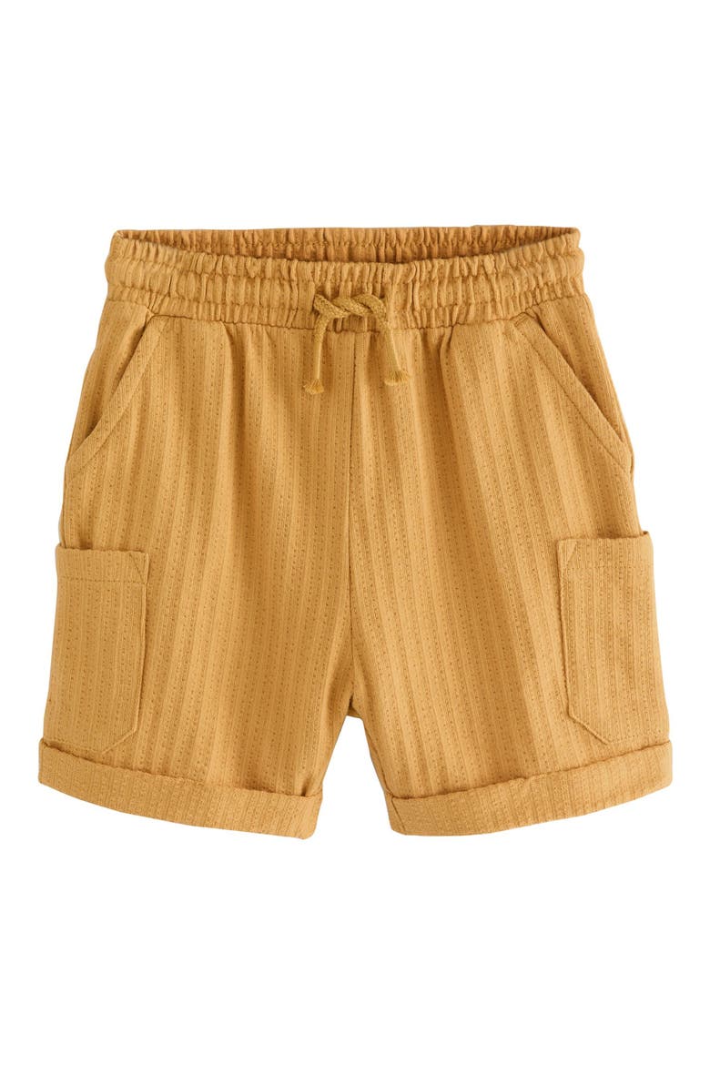 Kids' Textured Cotton Jersey Shorts, Main, color, OCHRE YELLOW