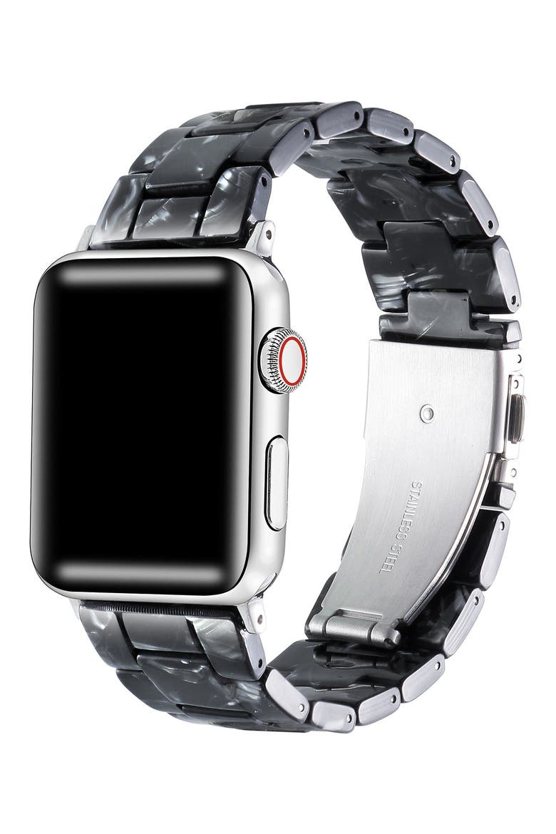 Claire Resin 20mm Apple Watch® Bracelet Watchband, Alternate, color, BLACK
