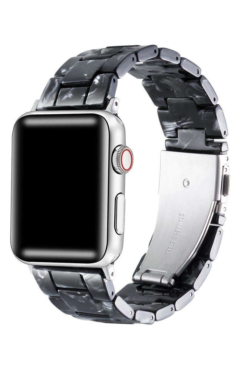 The Posh Tech Claire Resin 20mm Apple Watch<sup>®</sup> Bracelet Watchband, Alternate, color, Black Multicolor