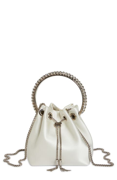 Bon Bon Crystal Top Handle Bucket Bag