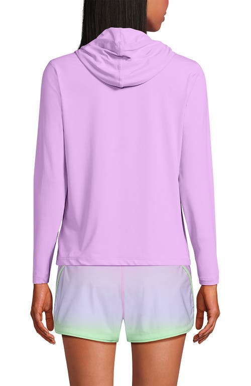Lands' End Long Sleeve Hooded Full Zip Upf 50 Rash Guard In Wild Lilac