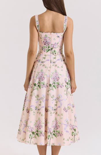 Rosalee Floral Stretch Cotton Petticoat Dress