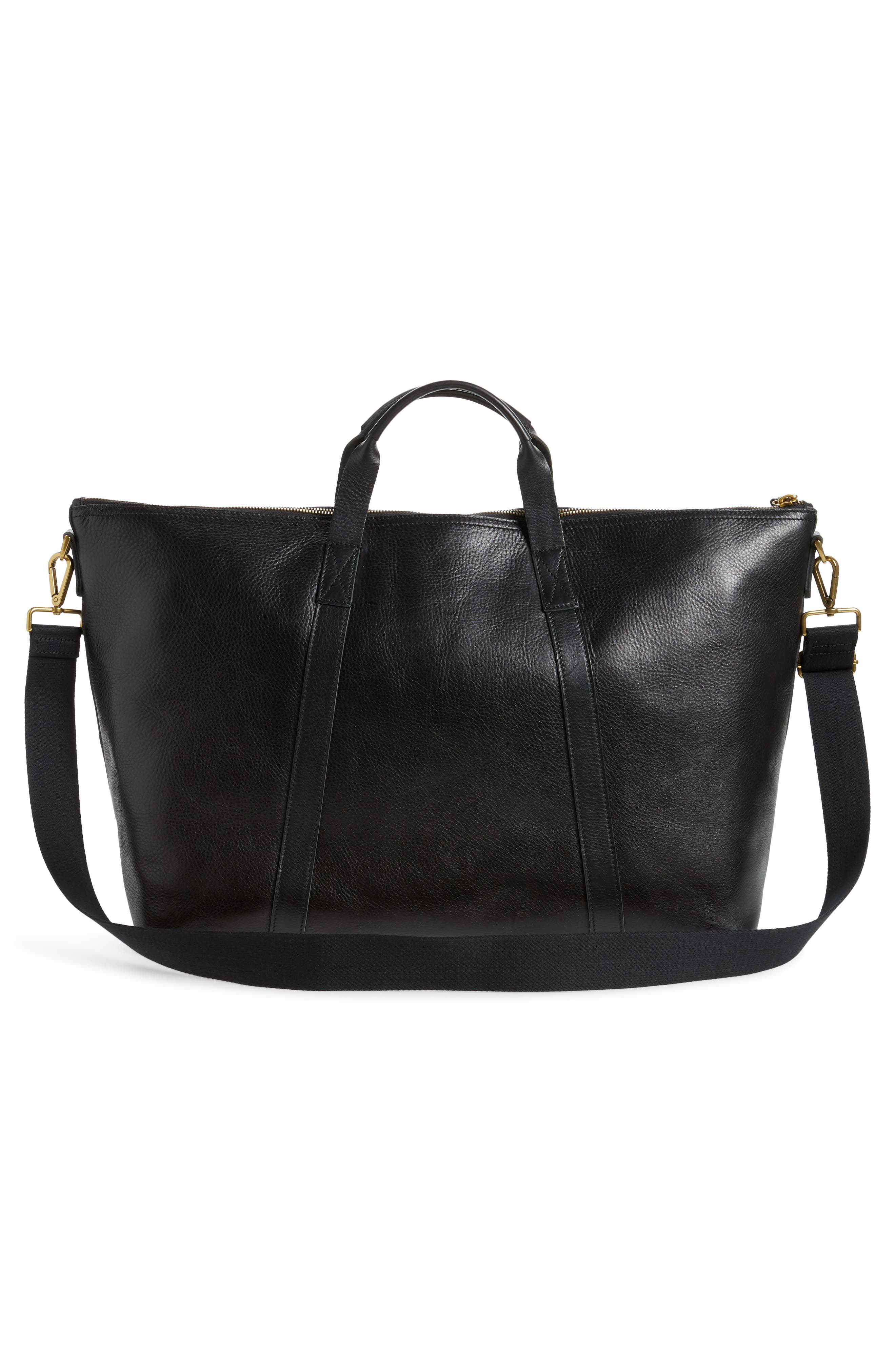 Madewell Essential Leather Overnight Bag, Alternate, color, 