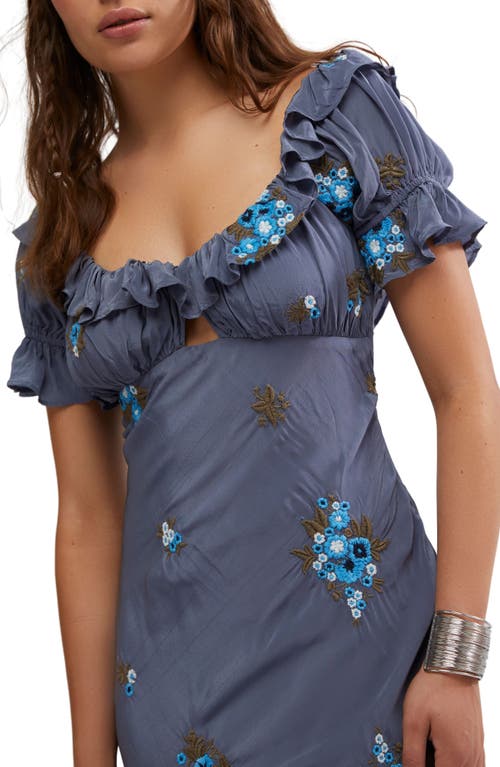 Free People Bali Santa Cruz Ruffle Dress In Vintage Indigo Combo