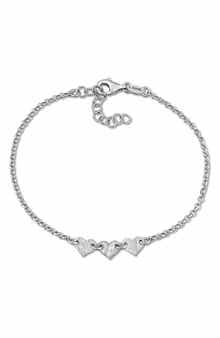 DELMAR Textured Heart Charm Bracelet