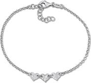DELMAR Textured Heart Charm Bracelet