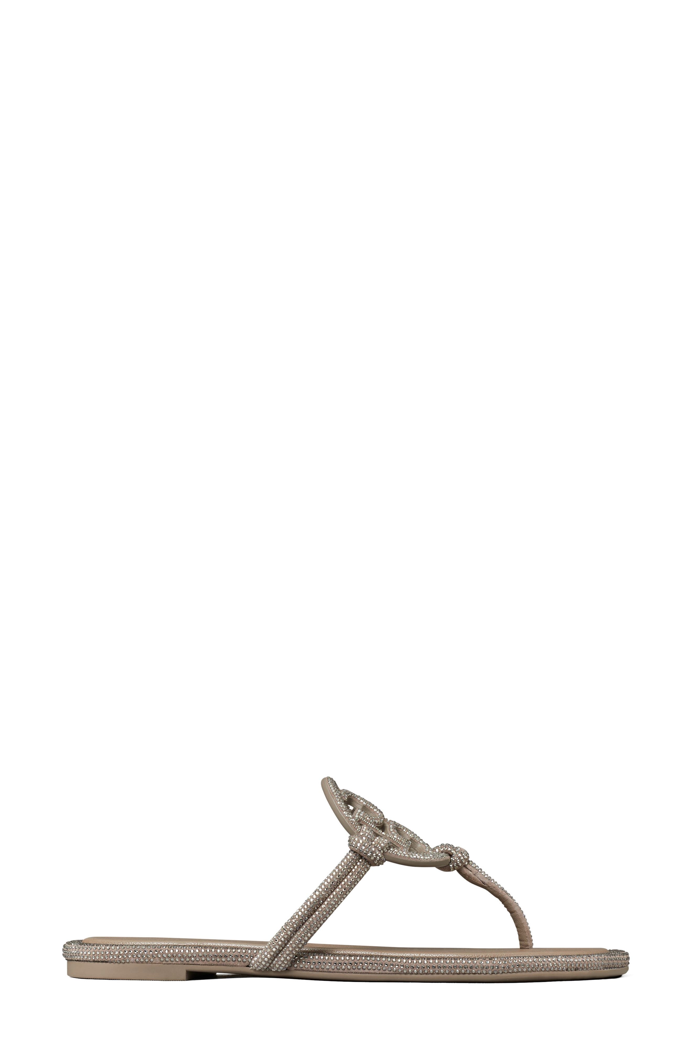Miller Knotted Pavé Thong Sandal, Alternate, color, DARK CLAY
