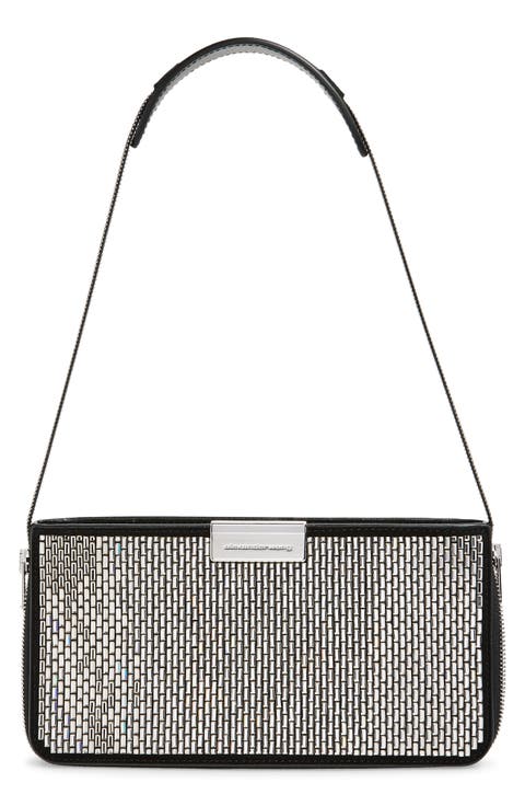 Siren Pochette Crystal Embellished Leather Shoulder Bag