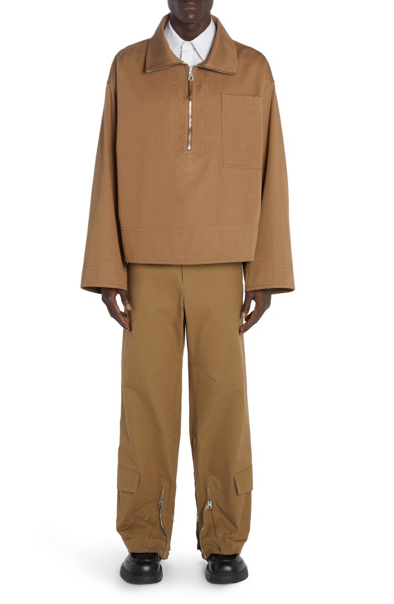 Bottega Veneta Cotton Gabardine Half Zip Jacket, Alternate, color, 