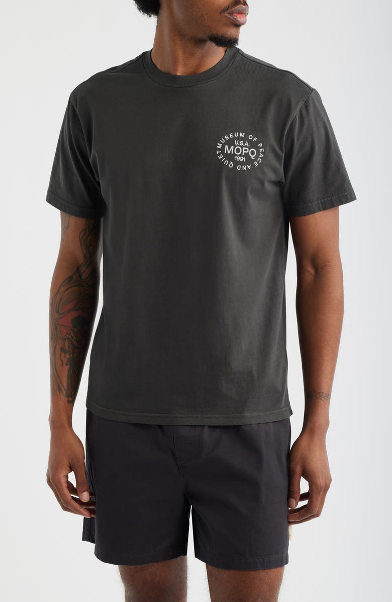 Museum of Peace & Quiet Stamp Graphic T-Shirt, Main, color, Black