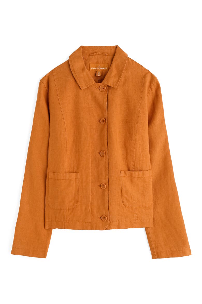 Arame Linen Jacket, Alternate, color, CUMIN