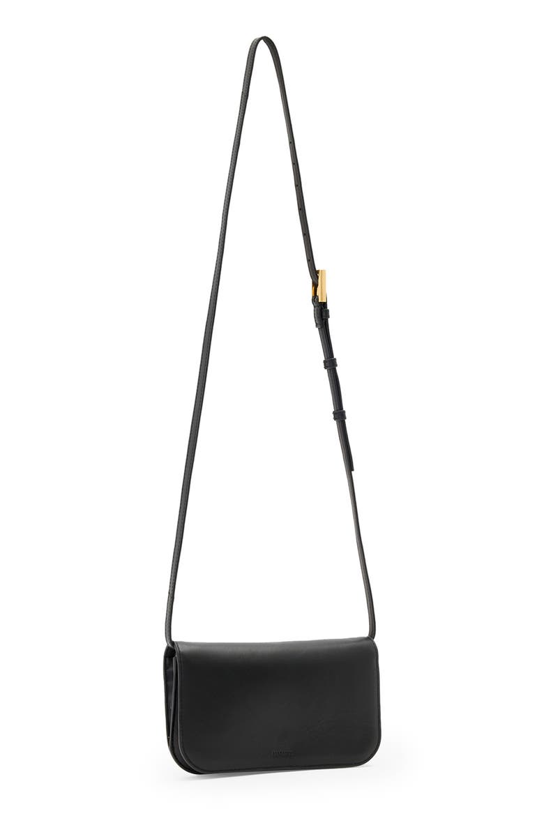 Maeve Leather Crossbody Wallet, Alternate, color, BLACK