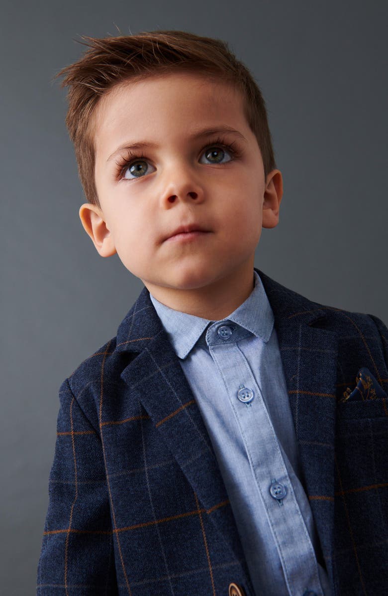 NEXT Kids' Check Blazer, Woven Shirt, Bow Tie & Pants Set, Alternate, color,