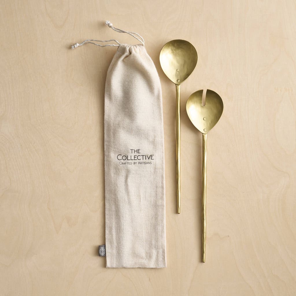 The Collective Forge Brass Salad Servers In Brass