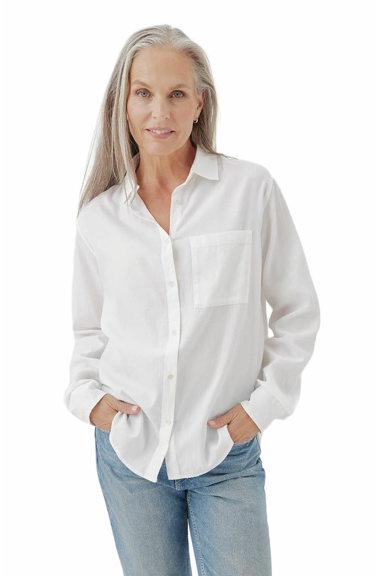 Organic Cotton Sunset Lightweight Cotton Classic Shirt, Main, color, White