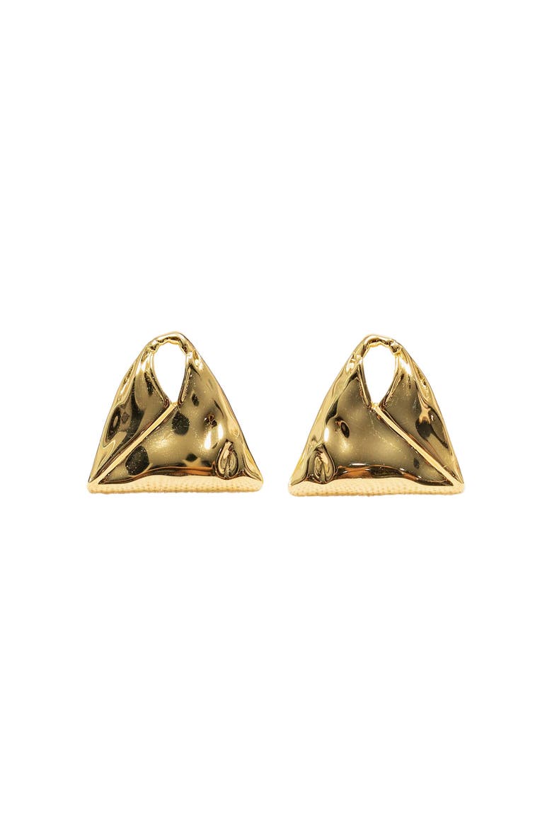 Gami Bag Earrings, Main, color, Gold