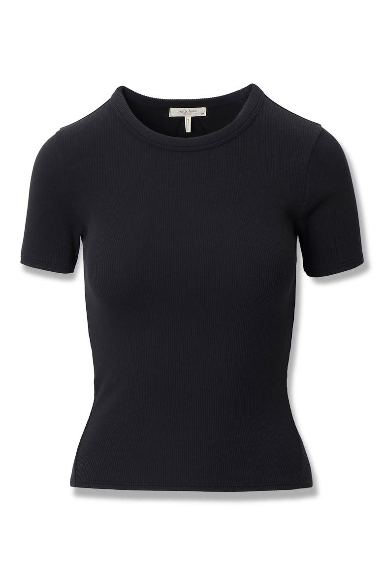 The Essential Rib T-Shirt, Alternate, color, BLACK