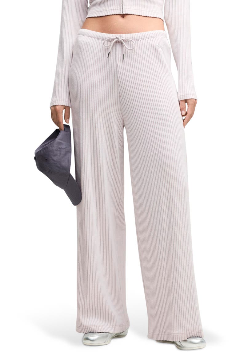 Ribbed Wide Leg Pants, Main, color, MISTY PINK HEATHER