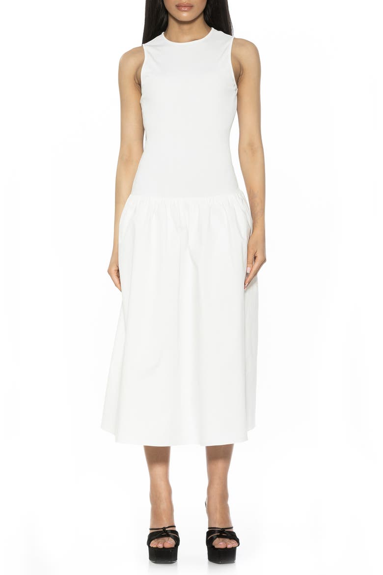 Lyle Drop Waist Midi Dress, Main, color, IVORY