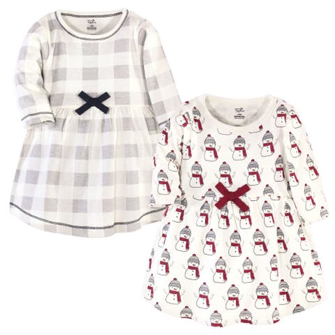 2Pk Long Sleeve Organic Dresses (Toddler, Little Kid & Big Kid)