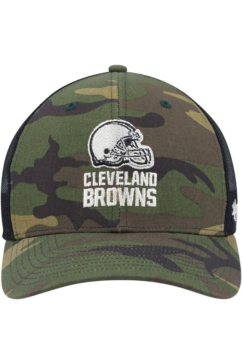 Men's '47 Camo/Black Cleveland Browns Trucker Adjustable Hat, Alternate, color, Camo