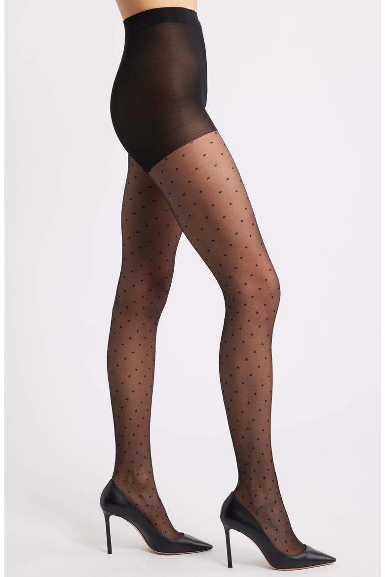 Petite Point Fashion Tights, Main, color, BLACK