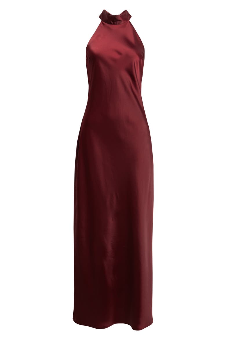 Violetta Matte Satin Gown, Alternate, color, MERLOT