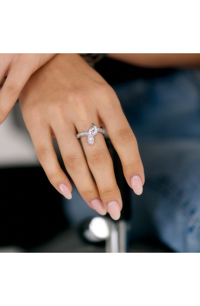 Mazin Jewels Pave Snake Ring, Alternate, color, Silver