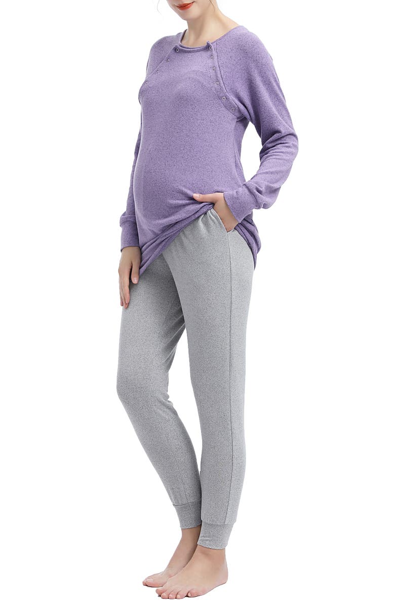 Kimi and Kai Kimi & Kai Zoie Maternity/Nursing Pajamas, Alternate, color,