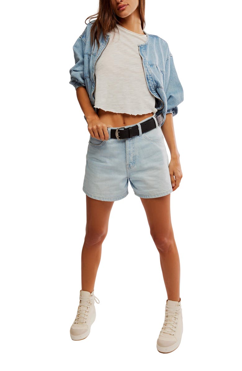 Free People Tippi Denim Shorts, Alternate, color, Babalon Blue