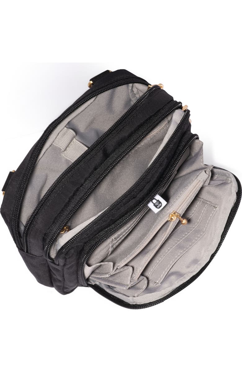 BAGGALLINI Trifecta RFID Wallet Crossbody Bag, Alternate, color, Black With Gold Hardware